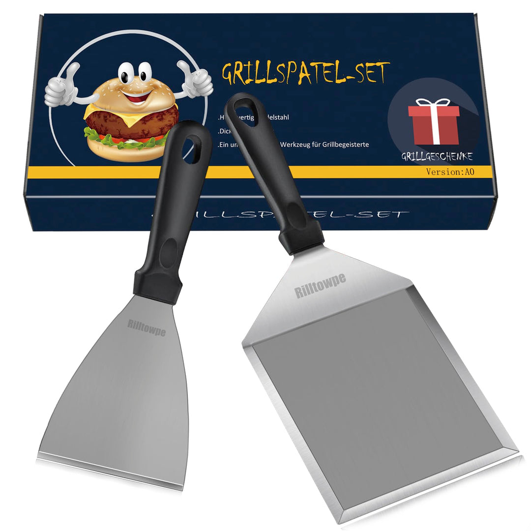Grillspachtel Grillspachtel Set aus Edelstahl,Grillspachtel for Grillen, Plancha Spachtel,Grill Zube