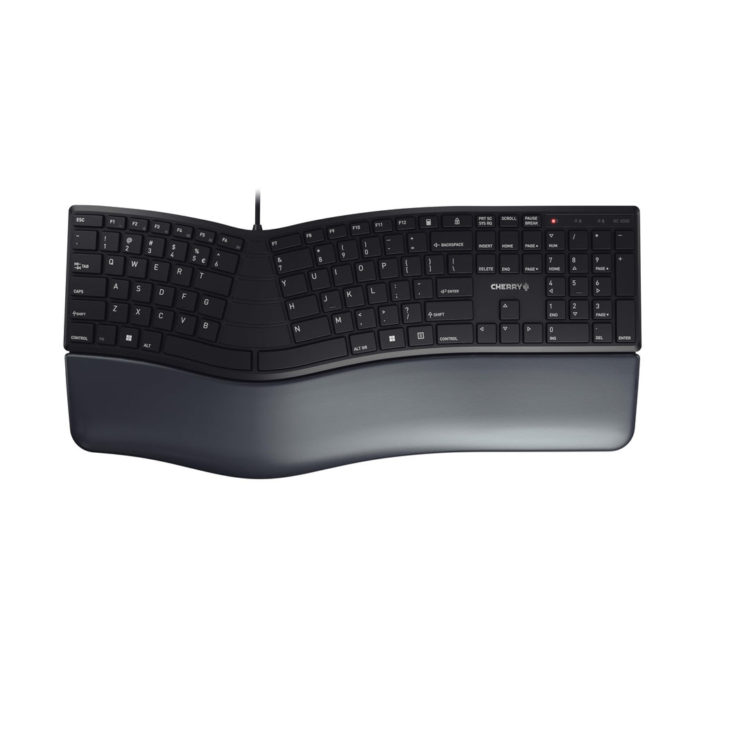 CHERRY KC 4500 ERGO, ergonomische Tastatur, Spanisches Layout (QWERTY), kabelgebunden, gepolsterte H