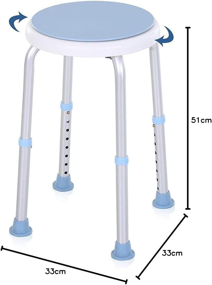 Duschhocker 360° Drehbarer Duschstuhl Duschsitz Höhenverstellbar Duschhilfe mit rutschfesten Gummifü