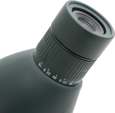 TS-Optics Tssp60ya Zoom Spektiv 15-45 x 60 mm angenehmer 45° Einblick kompakt mit Tragetasche