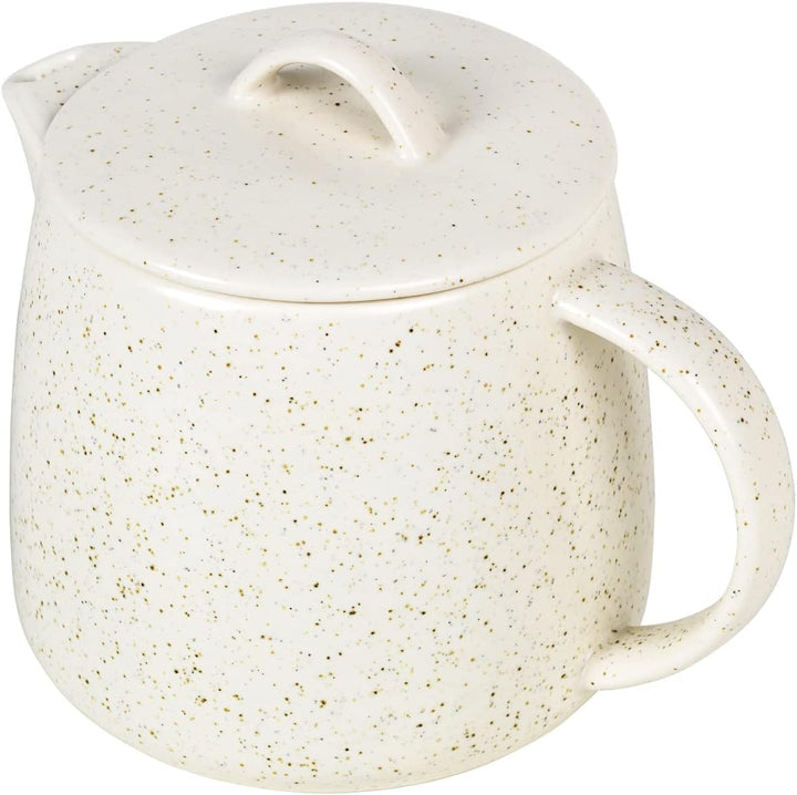 Broste Copenhagen Nordic Vanilla Teekanne aus Steingut in der Farbe Vanilla 1L, Masse: 11,6cm x 14,5