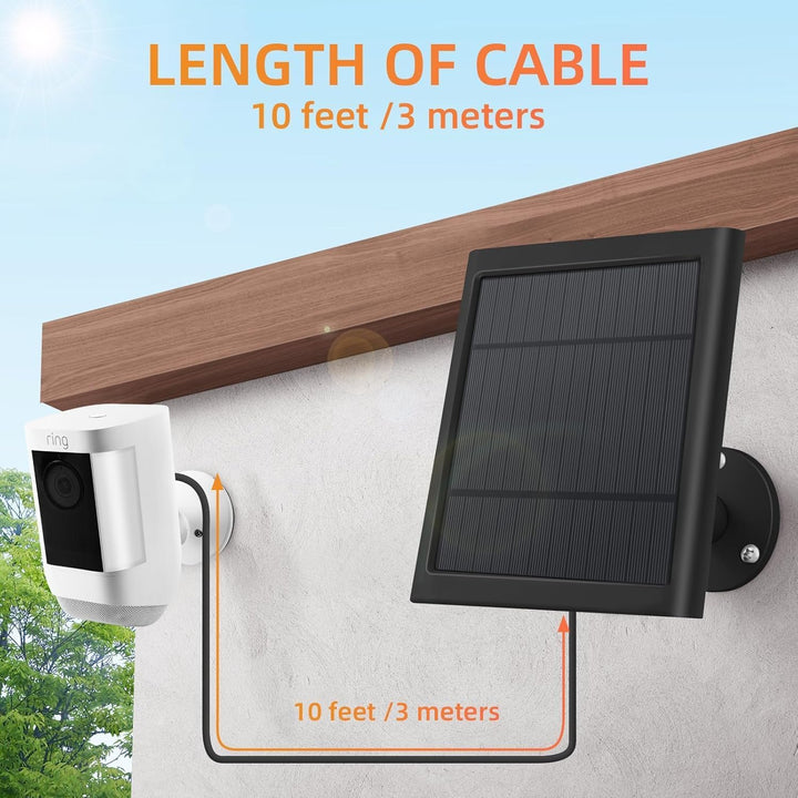 Solarpanel für Ringkamera, 4 W Solarladegerät, kompatibel mit Ringstrahler und Stick Up Outdoor Cam