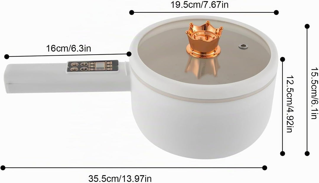 Elektrischer Topf mit Dampfgarer 1.6L Multifunktionaler Mini Tragbare Antihaftbeschichtung Elektrisc
