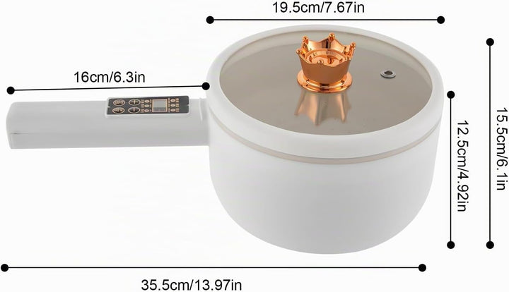 Elektrischer Hot Pot 1.6L mit Dämpfern Tragbare Antihaft Multikocher Suppentopf Schneller Kochtopf f