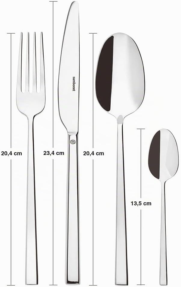 Sambonet Rock 52562-81 - Edelstahlgeschirrset, für 6 Personen, 24-teilig: 6 Gabeln, 6 Löffel, 6 Mess