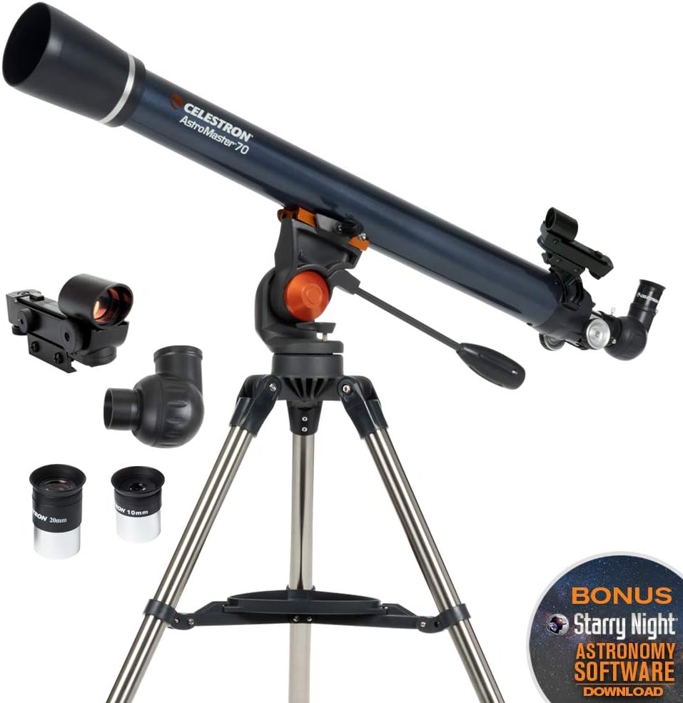 Celestron 21061 AstroMaster 70AZ Refraktorteleskop, dunkelblau AstroMaster 70 AZ Refraktor, AstroMas