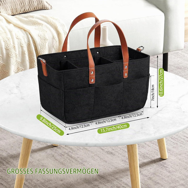30L Filztasche Einkaufstasche mit Fächern, Filztasche Einkaufskorb Shopper für Outdoor Trips, Pickni