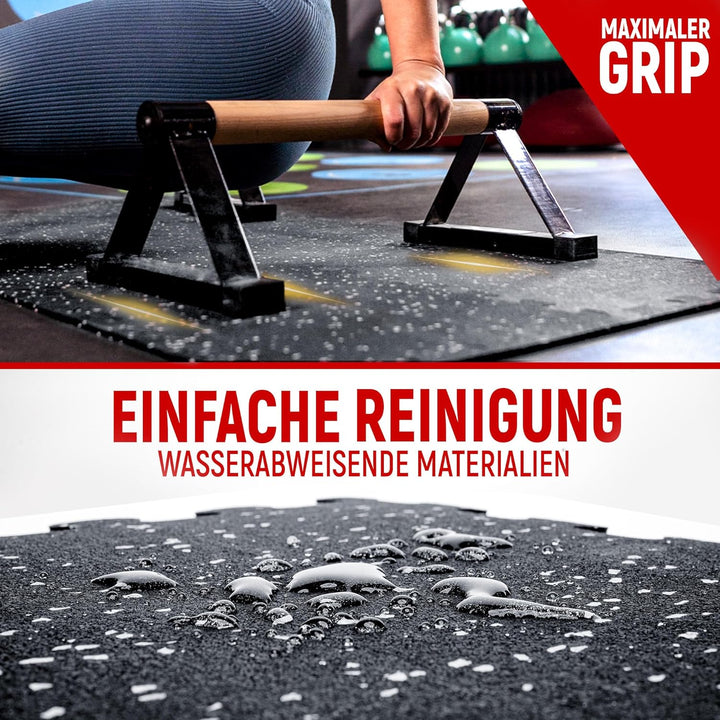 NEOLYMP Bodenschutzmatte Fitness 1 x 8 Matten, extra dicke und robuste Gummimatte Fitnessboden - Puz