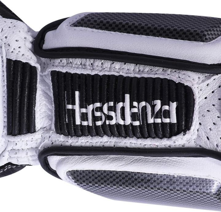 Harssidanzar Motorradhandschuhe aus Leder für Männer und Frauen,Touchscreen Powersports Carbon Fiber