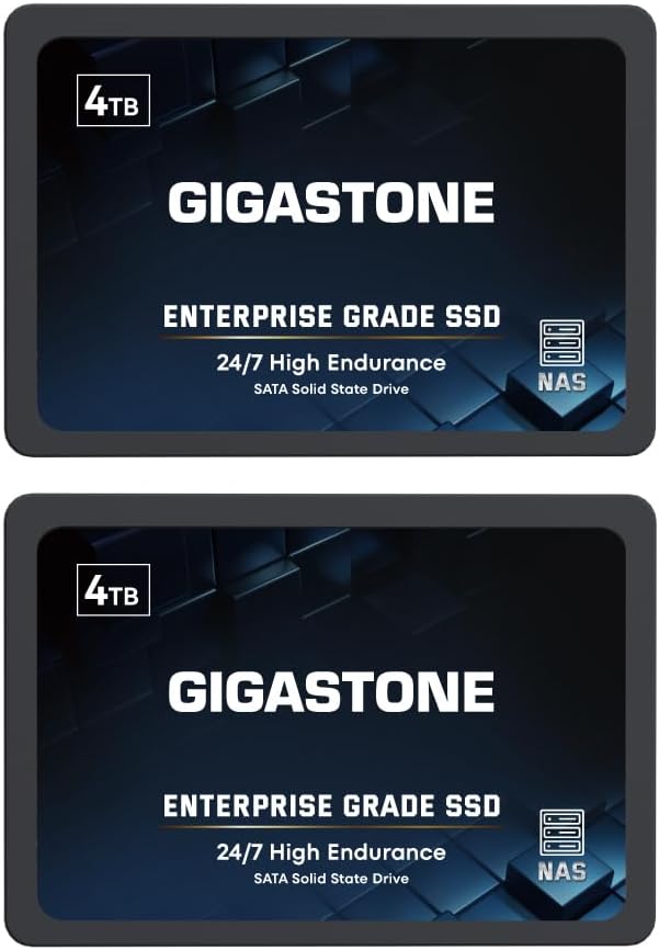 Gigastone NAS SSD 4TB SSD Festplatte (2er-Pack) Hohe Dauerhaltbarkeit SSD für 24/7 Dauerbetrieb NAS-