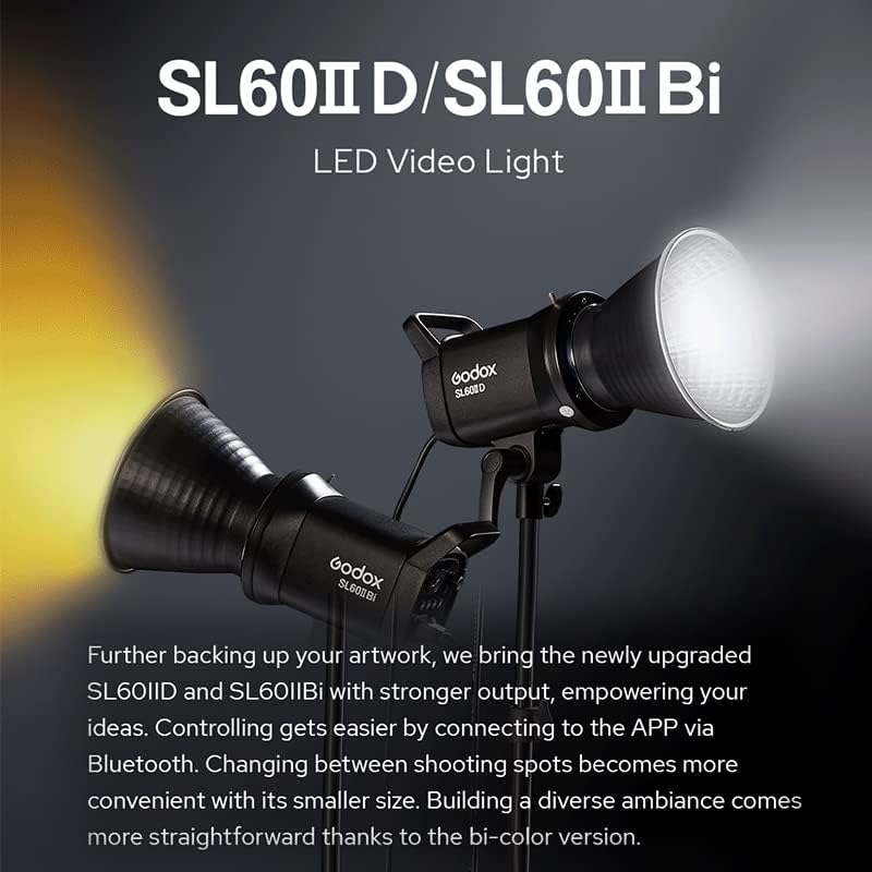 Godox SL-60W LED Continuous Light - 5600±300K Recording Photography Wireless Brightness Adjustable 4