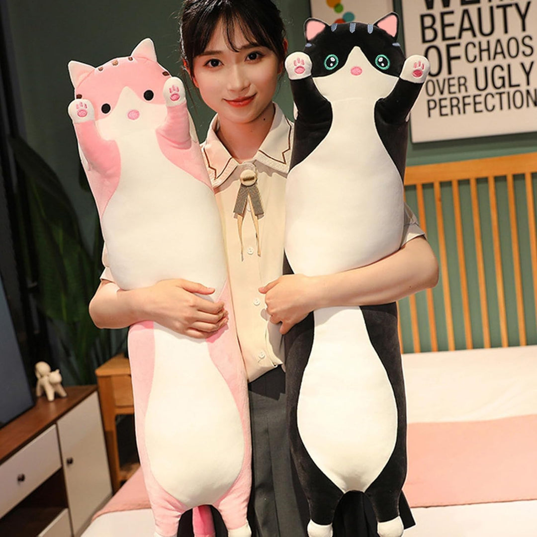 Aiuidun Lange Katze Kuscheltier Stofftiere Katzen Plüsch Kisse Süsse Kätzchen Plüschtier Schlafkisse