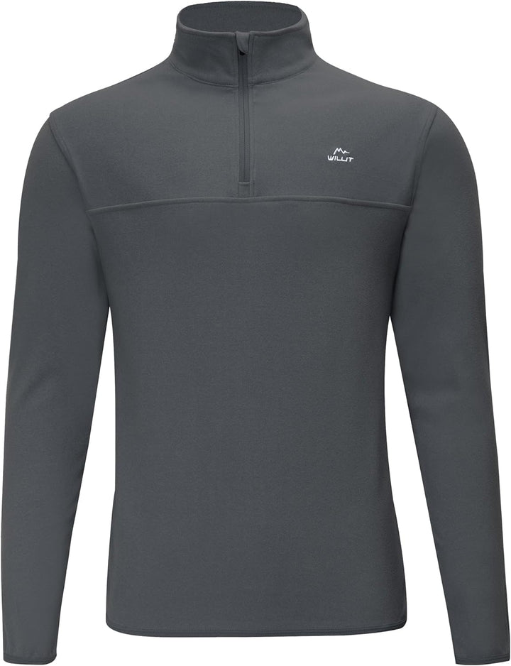 WILLIT Herren Fleece Golf Pullover Langarm Pullover Half Zip Wanderpullover Atmungsaktiv Thermo Swea
