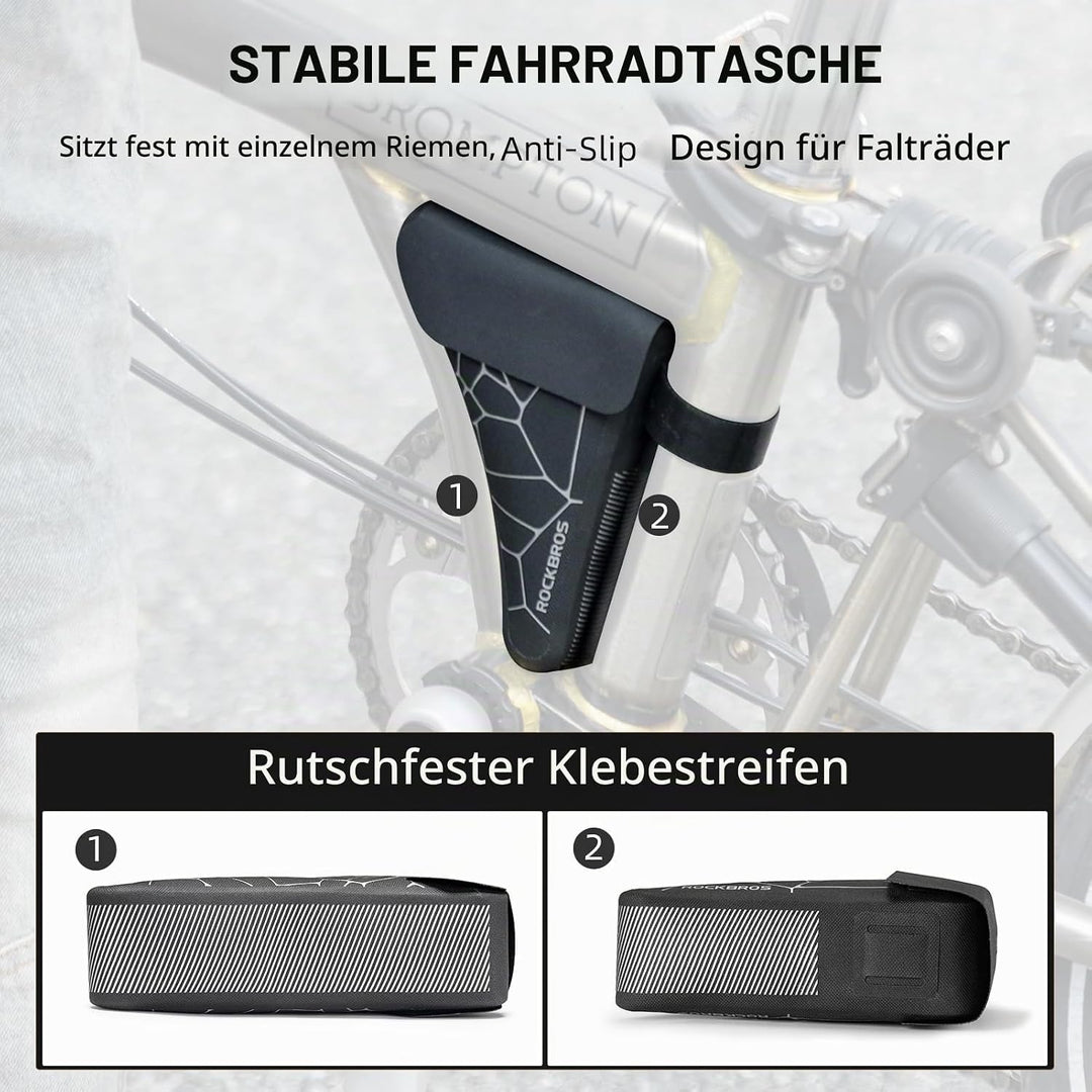 ROCKBROS Triangle Fahrrad Werkzeugtasche für Brompton Fahrrad Dreiecktasche wasserdichte Rahmentasch
