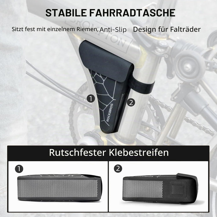 ROCKBROS Triangle Fahrrad Werkzeugtasche für Brompton Fahrrad Dreiecktasche wasserdichte Rahmentasch