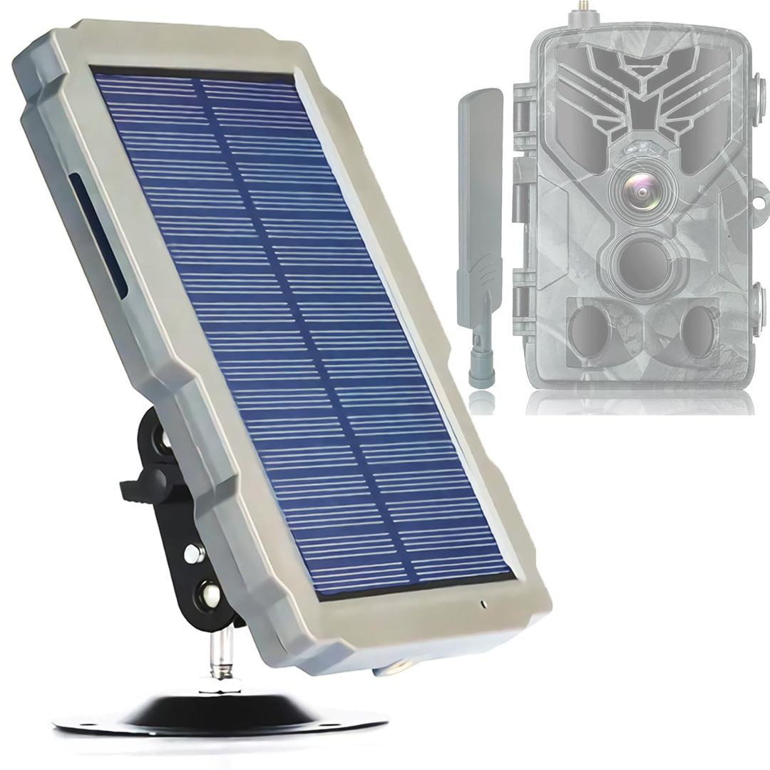 FunKind Solarpanel für Wildkamera DC 6V-12V 3000mAh Wiederaufladbarer Akku, Jagdzubehör für Wildtier