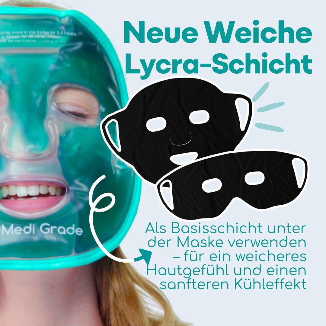 Medi Grade Kühlmaske Gesicht und Kühlende Augenpads – Augenmaske Kühlend mit Geltechnologie, Gesicht