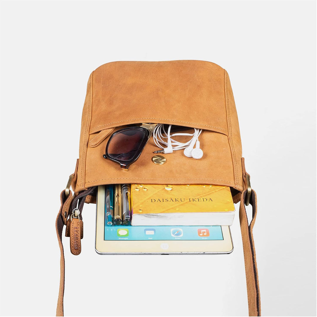 LEABAGS Leder Handtasche Damen I Premium Echtleder Umhängetasche I Damen Schultertasche I Damentasch