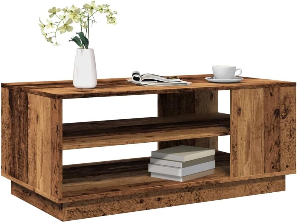 vidaXL Couchtisch, Beistelltisch mit Stauraum, Kaffeetisch Sofatisch für Wohnzimmer, Wohnzimmertisch