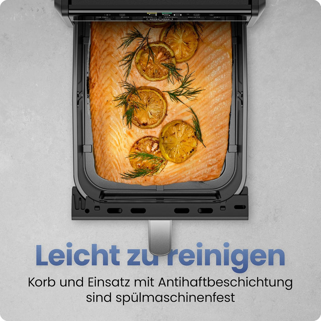 Chefman Heissluftfritteuse TurboFry, 8,5 l, 6-in-1-Hochleistungsgerät, 230 °C, XL-Korb mit Sichtfens