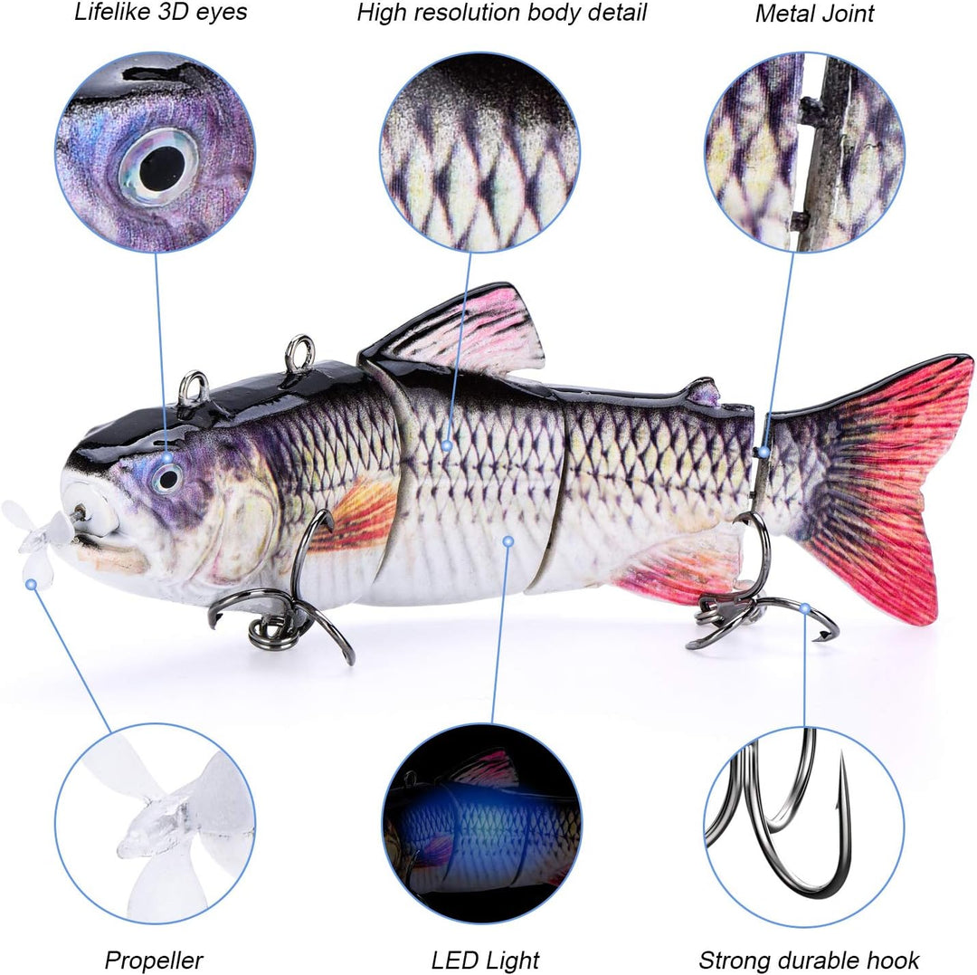 ods lure Robotic Schwimmköder USB wiederaufladbar Fischköder mit LED Licht Elektrischer Angelköder m