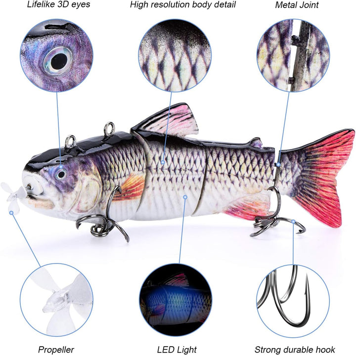 ods lure Robotic Schwimmköder USB wiederaufladbar Fischköder mit LED Licht Elektrischer Angelköder m