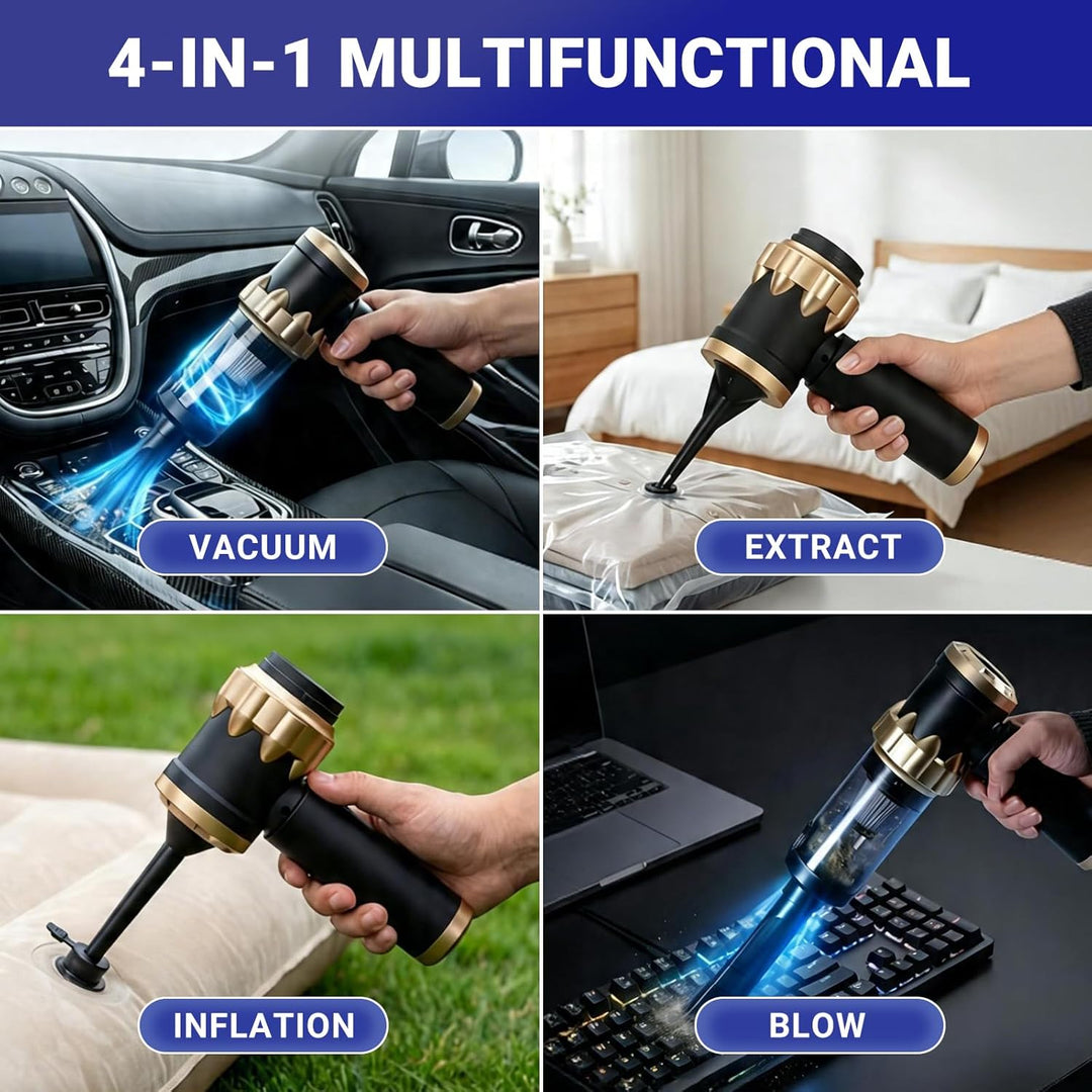 Handstaubsauger Akku Autostaubsauger Auto Stark, Mini Staubsauger Kabellos 26000Pa 4-in-1, Car Vacuu
