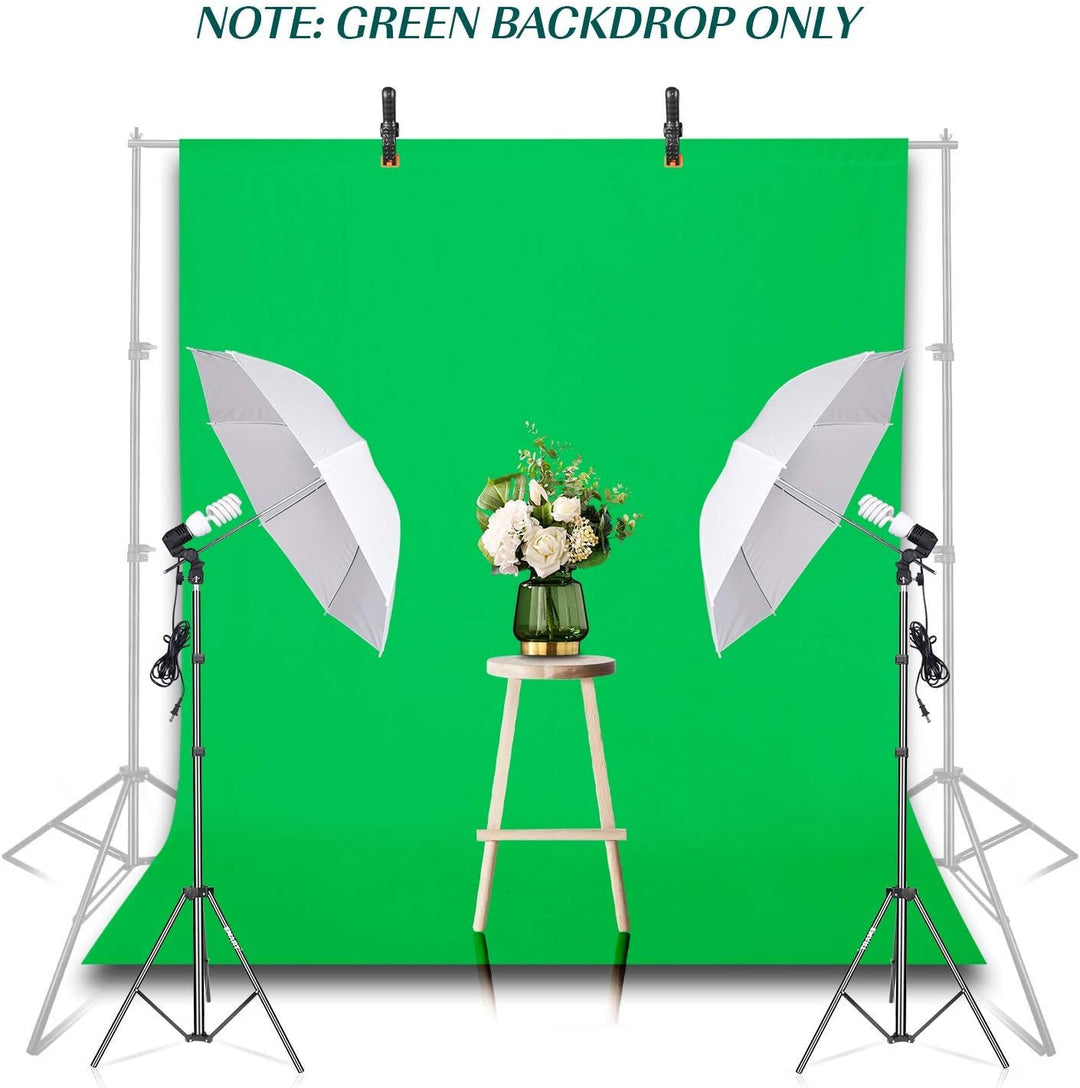 EMART 1,5x2m Greenscreen Grüner Hintergrund Polyester Grüne Chromakey Green Screen Faltbar mit 2 Fed