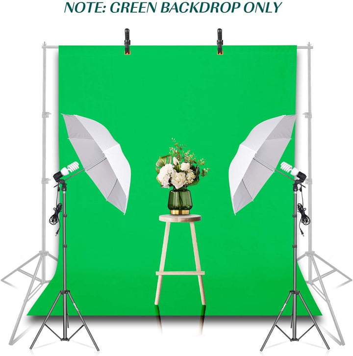 EMART 1,5x2m Greenscreen Grüner Hintergrund Polyester Grüne Chromakey Green Screen Faltbar mit 2 Fed