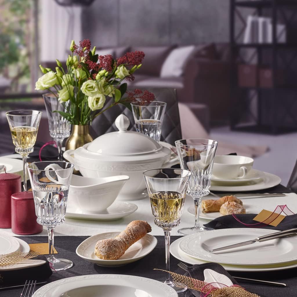 Villeroy & Boch White Pearl Suppenteller 25 x 25 x 9,5 cm Elegant & Klassisch, 25 x 25 x 9,5 cm Eleg