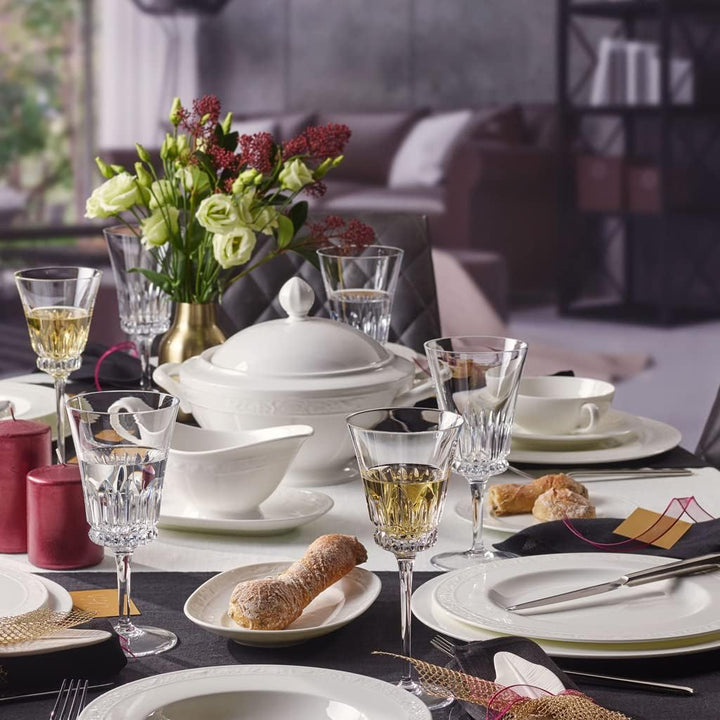 Villeroy & Boch White Pearl Suppenteller 25 x 25 x 9,5 cm Elegant & Klassisch, 25 x 25 x 9,5 cm Eleg