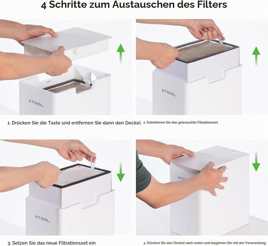 xTool F1 Desktop Luftreiniger, Rauchabsauger mit 3 Schicht Filterung, Hepa Portable Air Purifier nur