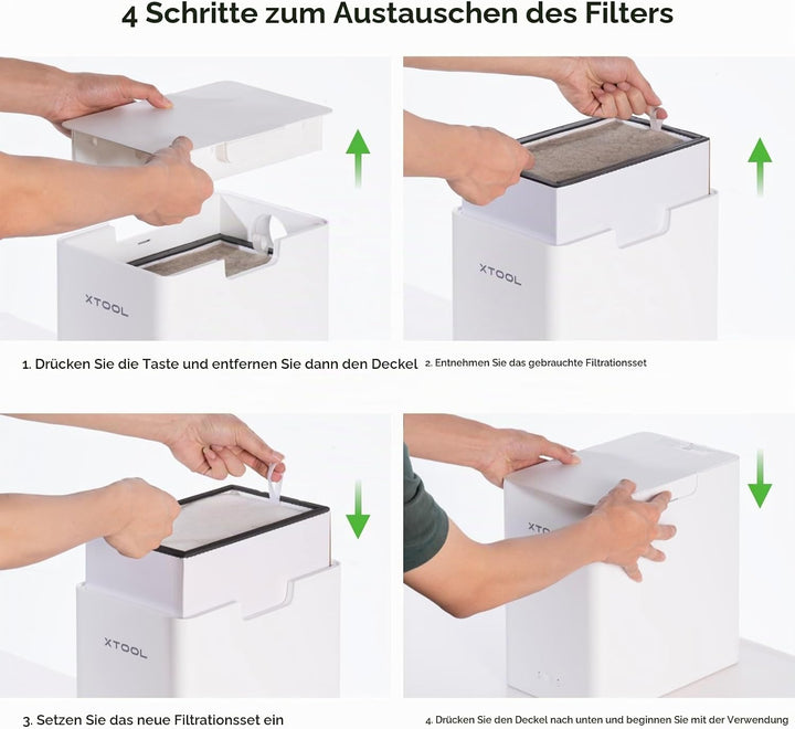 xTool F1 Desktop Luftreiniger, Rauchabsauger mit 3 Schicht Filterung, Hepa Portable Air Purifier nur