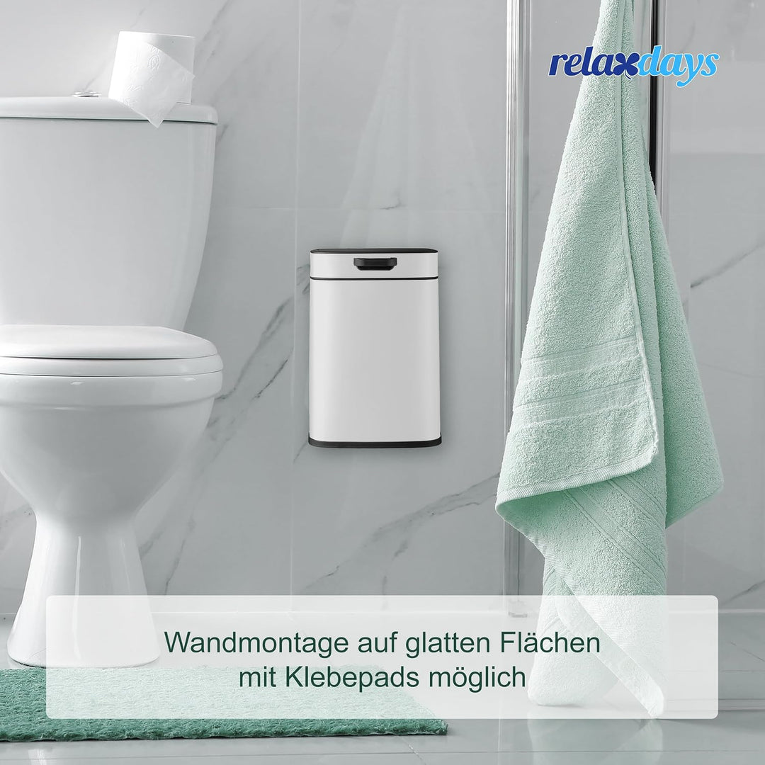 Relaxdays Küchenmülleimer 5 L, hängender Biomüllbehälter, Inneneimer, Aufhängung &amp; Klebepads, Türmül