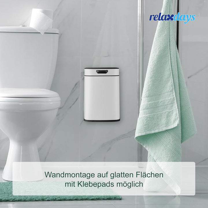 Relaxdays Küchenmülleimer 5 L, hängender Biomüllbehälter, Inneneimer, Aufhängung &amp; Klebepads, Türmül