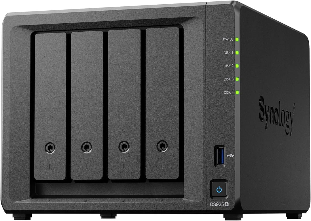 SYNOLOGY DS925+ 4-Bay DiskStation (up to 9-Bay), AMD Ryzen V1500B, 4GB RAM 25 cm x 26 cm x 29 cm, 25
