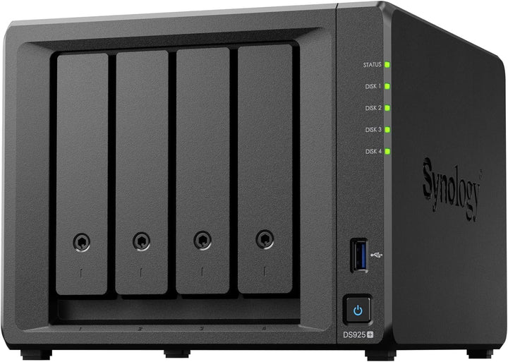 SYNOLOGY DS925+ 4-Bay DiskStation (up to 9-Bay), AMD Ryzen V1500B, 4GB RAM 25 cm x 26 cm x 29 cm, 25