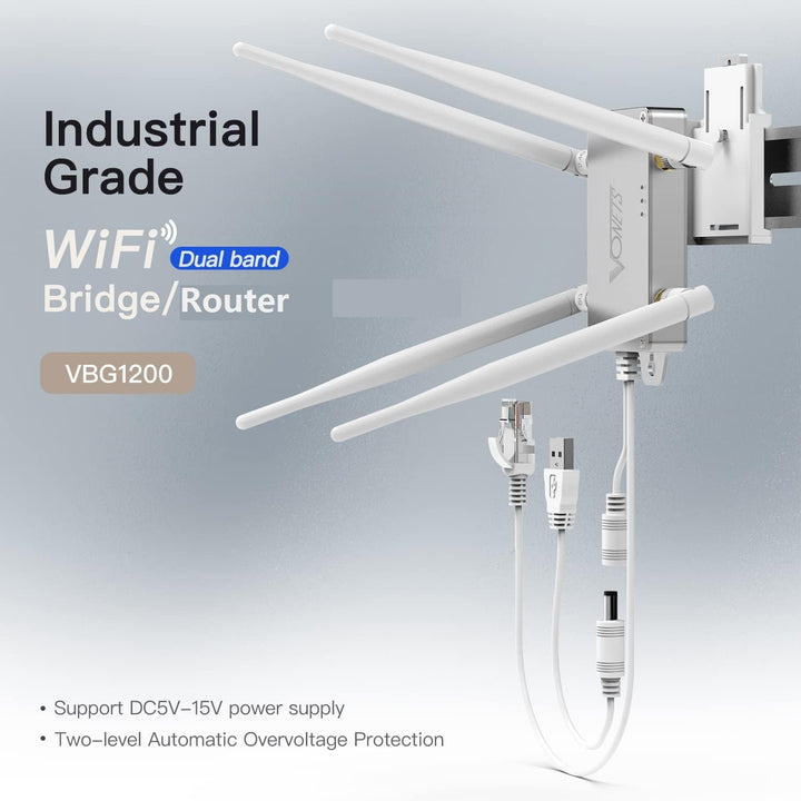 VONETS VBG1200 Dual Band WiFi Bridge Wireless Repeater/Router Ethernet WiFi Adapter RJ45 mit 4 exter