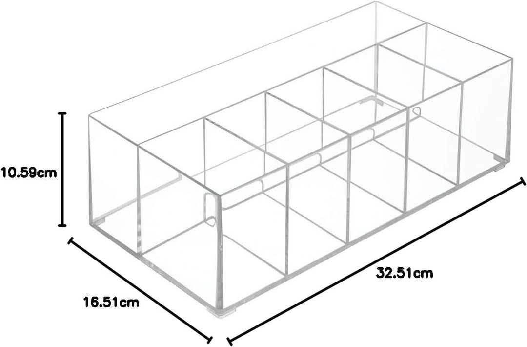 mDesign Kosmetik Organizer – Aufbewahrungsbox mit sechs Fächern für Make-up, Nagellack und Beautypro
