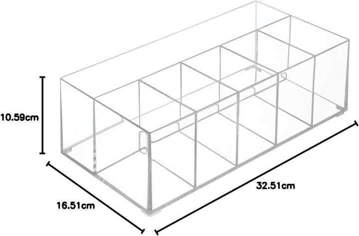 mDesign Kosmetik Organizer – Aufbewahrungsbox mit sechs Fächern für Make-up, Nagellack und Beautypro