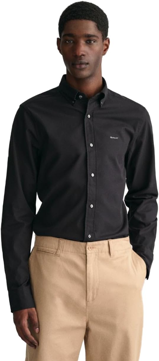 GANT Herren Slim Pinpoint Oxford Shirt Klassisches Hemd S Schwarz, S Schwarz