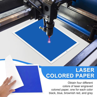 Uadme 10 Stück lasergeschnitztes farbiges Papier Keramiksteinmaterial Farbpapier zum Lasergravieren