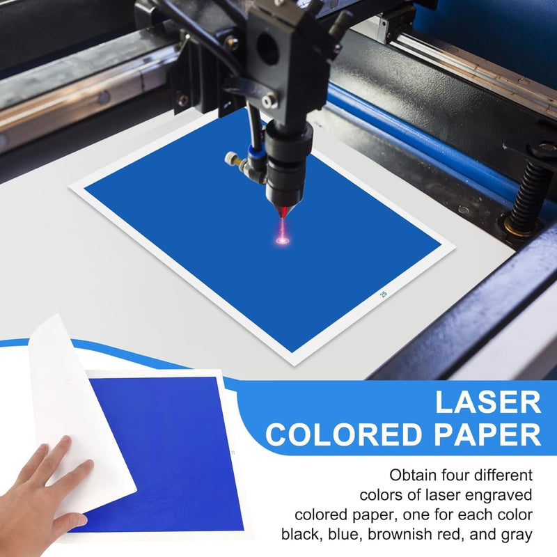 Uadme 10 Stück lasergeschnitztes farbiges Papier Keramiksteinmaterial Farbpapier zum Lasergravieren