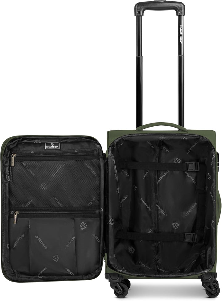 SMARTBOX Weichgepäck Kabinen-Koffer für Damen & Herren | Kleiner Cabin-Trolley 36 x 23 x 57 cm | 4 R