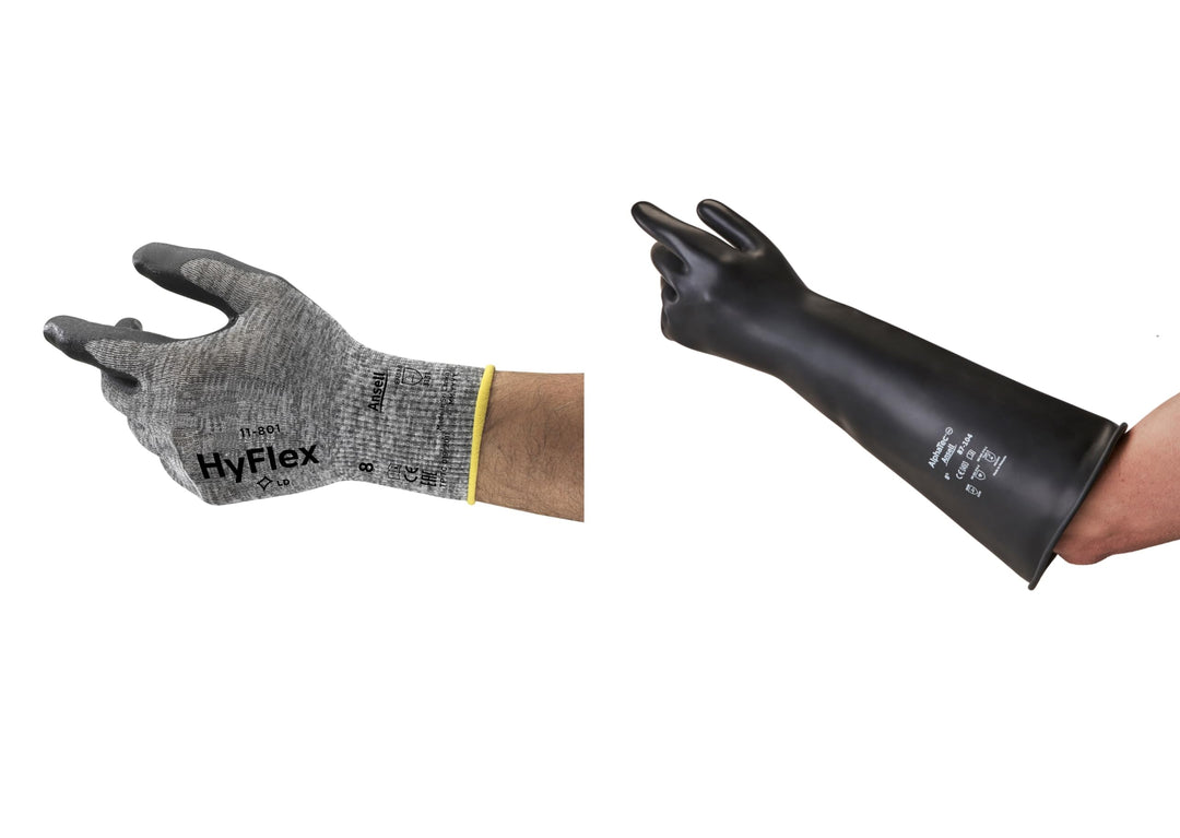 HyFlex 11-801 Professionelle Arbeitshandschuhe,Nitril-Beschichtung, Schwarz, Grösse L (12 Paar) + Al