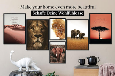 CreativeRobin » Afrika « Premium Poster-Set als Wohnzimmer Deko | 4x A3 + 2x A4 Wandbilder Collage 4