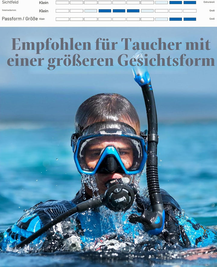 Taucherbrille Tusa Freedom HD - einglas tauchmaske schnorchelmaske erwachsene profi (M-1001) Flash Y