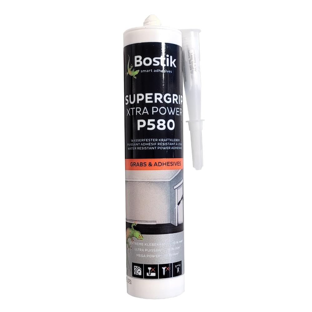 Bostik P580 Supergrip Xtra Power PU-Montagekleber 450 g | wasserfester Kompaktkleber für Schlüsselsa