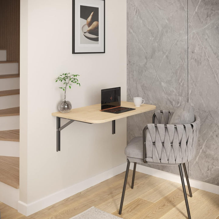 AKKE Klapptisch Wandklapptisch Esstisch - Klappbar Faltbar Platzsparend - Abgerundete Ecken - 110cm