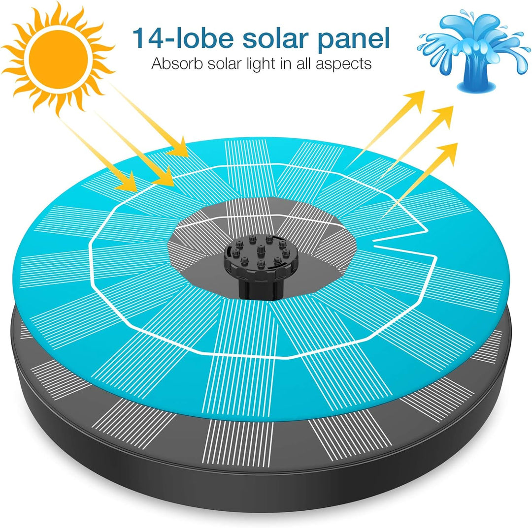 AISITIN 3.5W Solarbrunnen für Draussen (φ180mm) Solar Springbrunnen für Aussen mit 4 Stützstangen So